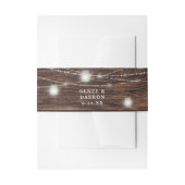 Hout & Witte Mason Jar String Lights Uitnodigingen Wikkel (Voorkant Voorbeeld)
