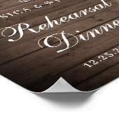 Hout & Witte Rozen  Bloemendans Oefenavond Bord Poster (Hoek)