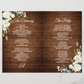 Hout & Witte Rozen Bloemrijk Rustiek Trouwprogramm (Achterkant)