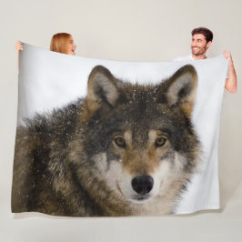 HOUT WOLF FLEECE DEKEN