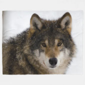 HOUT WOLF FLEECE DEKEN (Voorkant (Horizontaal))