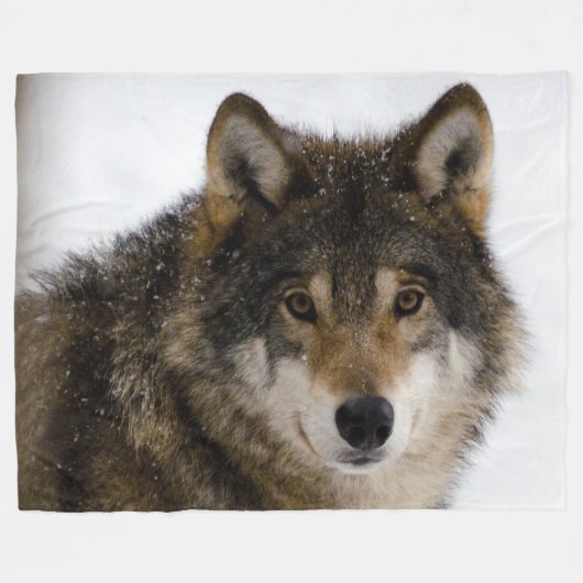 HOUT WOLF FLEECE DEKEN (Voorkant (Horizontaal))