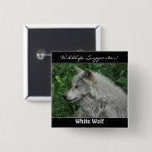 Hout Wolf Grijs Wolf Wild Animal Vierkante Button 5,1 Cm (Voorkant /achterkant)