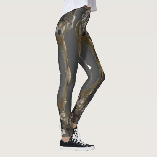 Hout Wolf Wildlife ontwerp Leggings (Rechts)