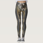 Hout Wolf Wildlife ontwerp Leggings (Voorkant)