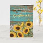 Hout Yellow Sunflower Dochter in wet Birthday Kaart (Gele Bloem)