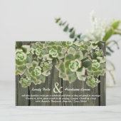  hout Zacht Succulents Wedding Invitations Kaart (Staand voorkant)