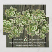  hout Zacht Succulents Wedding Invitations Kaart (Voorkant / Achterkant)