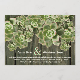  hout Zacht Succulents Wedding Invitations Kaart