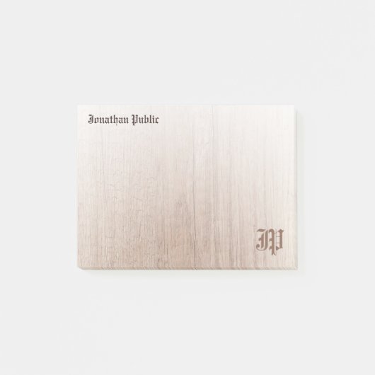 Hout ziet er oude  tekst uit Handgeschreven monogr Post-it® Notes (Voorkant)