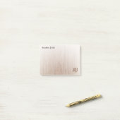 Hout ziet er oude  tekst uit Handgeschreven monogr Post-it® Notes (Op bureau)