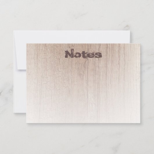 Hout ziet er uit op vervormde tekst Elegant Sjablo Notitiekaartje (Voorkant)