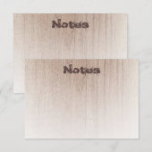 Hout ziet er uit op vervormde tekst Elegant Sjablo Notitiekaartje (Voorkant / Achterkant)