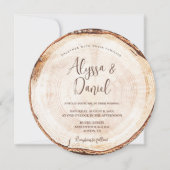 Hout zonder korrel Aangepaste uitnodiging Rustic W (Voorkant)