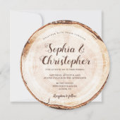 Hout zonder korrels Namen Rustic Wedding Kaart (Voorkant)