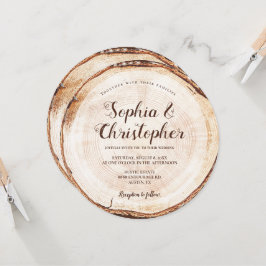 Hout zonder korrels Namen Rustic Wedding Kaart