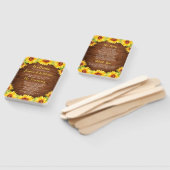 Hout Zonnebloem Rustiek Groen Bruiloft Programma Handwaaier (Niet-gemonteerd)