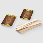 Hout Zonnebloem Rustiek Groen Bruiloft Programma Handwaaier (Niet-gemonteerd)