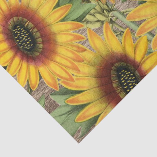 Hout Zonnebloemen Tissuepapier (Detail)