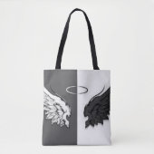 Hout, zwart en wit tote bag (Voorkant)