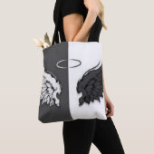 Hout, zwart en wit tote bag (Dichtbij)