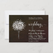 Hout zwart-wit |Romantische Calligrafische bruilof Kaart (Voorkant)