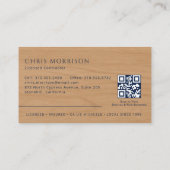 Houtaannemer Bouw QR-code Navyblauw Visitekaartje (Achterkant)
