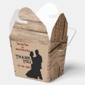Houtachtige bruiloft bedankdoosjes (Geopend)
