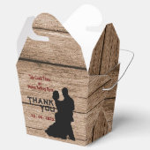 Houtachtige bruiloft bedankdoosjes (Geopend)
