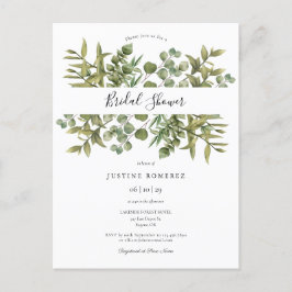 Houtachtige Eucalyptus Groene Bruiloft Uitnodiging
