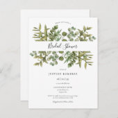 Houtachtige Eucalyptus Groene Bruiloft Uitnodiging (Voorkant / Achterkant)