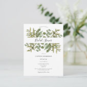 Houtachtige Eucalyptus Groene Bruiloft Uitnodiging (Staand voorkant)