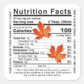 Houtachtige staatsnaam Maple Syrup Nutripfeiten Vierkante Sticker (Voorkant)