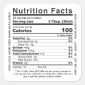 Houtachtige staatsnaam Maple Syrup Nutripfeiten Vierkante Sticker (Voorkant)