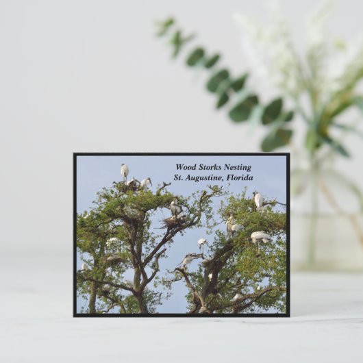 Houtafels nesten feestdagenkaart (Staand voorkant)