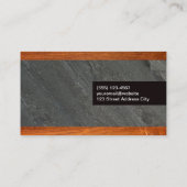 Houtafwerking | Leisteen Achtergrond Visitekaartje (Achterkant)