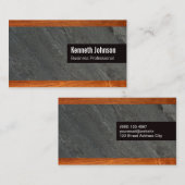 Houtafwerking | Leisteen Achtergrond Visitekaartje (Voorkant / Achterkant)