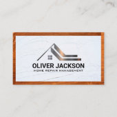 Houtafwerking | Spackle | Metaal logo voor vastgoe Visitekaartje (Voorkant)