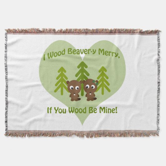 Houtbeaver als je hout van mij bent deken (Voorkant)