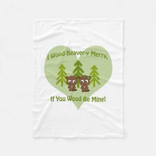 Houtbeaver als je hout van mij bent fleece deken (Voorkant)