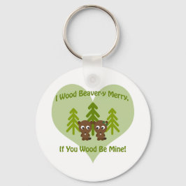 Houtbeaver als je hout van mij bent sleutelhanger