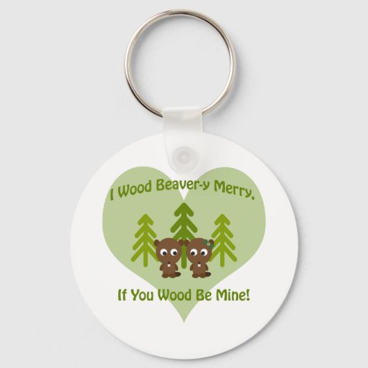 Houtbeaver als je hout van mij bent sleutelhanger (Voorkant)