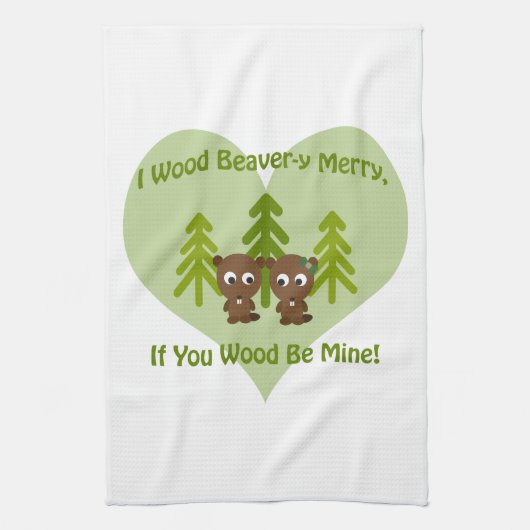 Houtbeaver als je hout van mij bent theedoek (Verticaal)