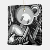 Houtbeer keramisch ornament (Links)