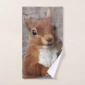 Houtbeesten eekhoorn bad handdoek (Handdoek)