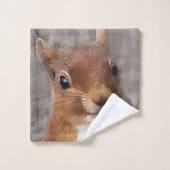 Houtbeesten eekhoorn bad handdoek (Wasdoekje)