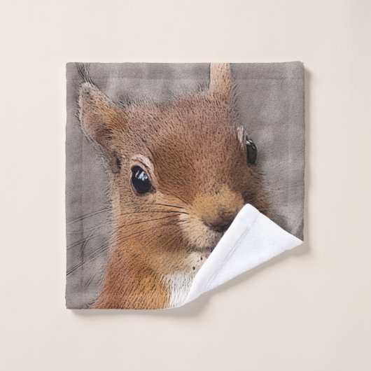 Houtbeesten eekhoorn bad handdoek (Wasdoekje)