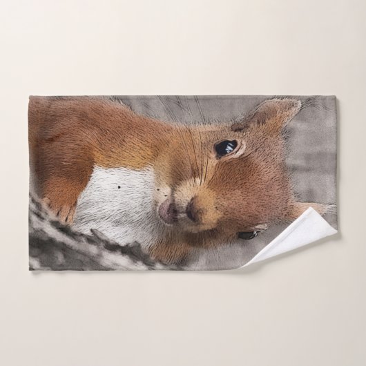 Houtbeesten eekhoorn bad handdoek (Handdoek)