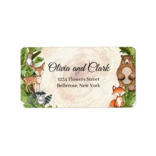 Houtbeesten groen houten stuk etiket