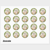 Houtbeesten houten boomgloogslice greenery baby ronde sticker (Vel)
